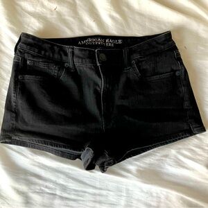 American Eagle denim shorts black 360 super stretch high rise size 8 vintage